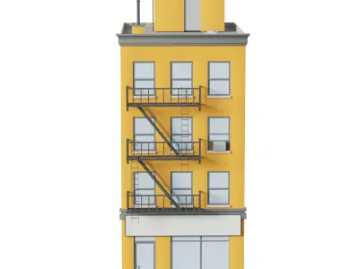 Apartment Building 5 Low-poly 3D model