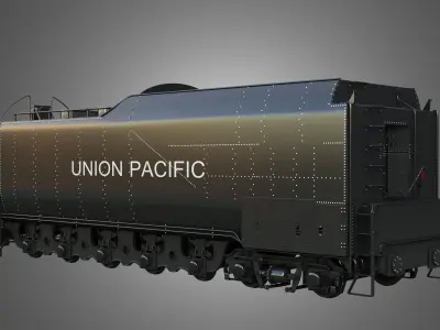 Coal Wagon - Big Boy 4014 - Steam Locomotive 3D model