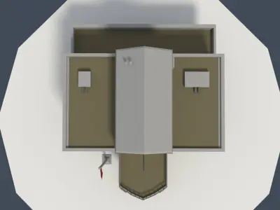 Low Poly Consulate Building Low-poly 3D model