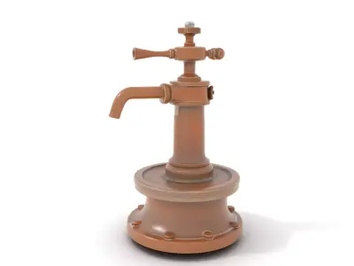 Vintage Brass Pump model pack Low-poly 3D model
