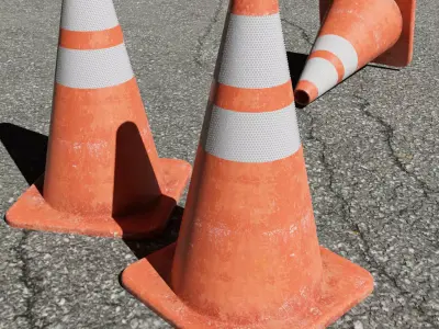 Traffic Cone Low-poly 3D model