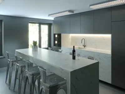 kitchen office interior design 3D model