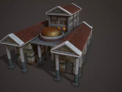Roman Temple Low-poly 3D model