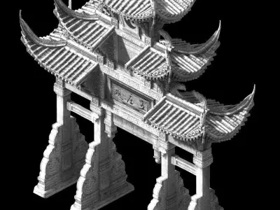 Tang-Street-Memorial Arch 06 3D model