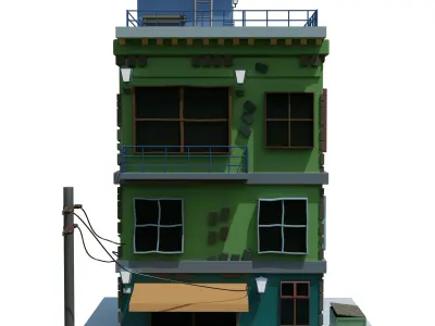 STYLIZED HOUSE Free low-poly 3D model