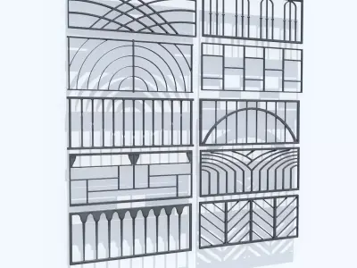 CastIron Fence Pack Low-poly 3D model