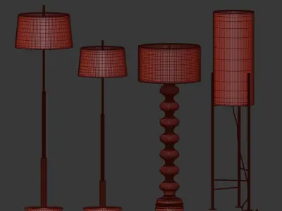 Haus White Floor Lamp 3D model