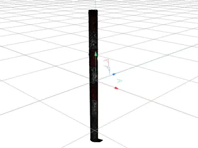 Pedestrian pole scratched rusty 3D model