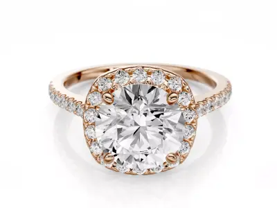 Engagement ring Elara 1-50ct 3D print model