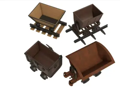 Mine Cart collection 3D model