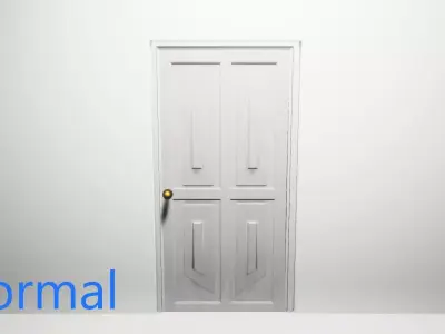 White Wooden Door 2024 - 9K Triangles - GameReady Free low-poly 3D model