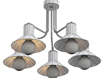 Vitaluce6 five light industrial style chandelier 3D model