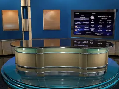 News Room - Talk show Set 3D model