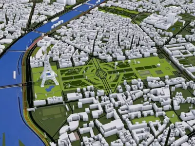 Paris City of France Low-poly 3D model