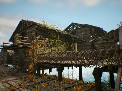 Slum Island Low-poly 3D model