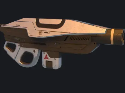 Cyber Assault Gun Low-poly 3D model