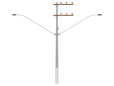 Concrete Lamp Post - Light Pole - Light Post - Street Light 29 3D model