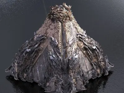 Dantes Hell pyramid monolith 3D model