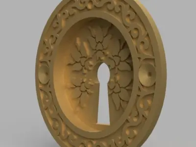 BEE DESIGN POCKET - DOOR PULL WITH AND WITHOUT KEYHOLE 3D print model