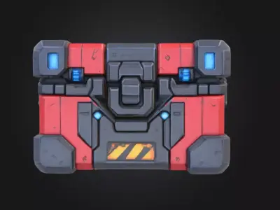 Tech Supply Crate Low-poly 3D model