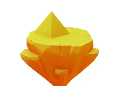 stylized Floating Islands Desert  Low-poly 3D model Low-poly 3D model