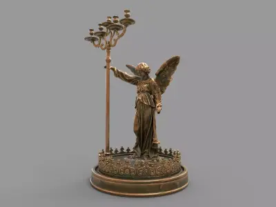 Angel candle holder hi poly 3D model