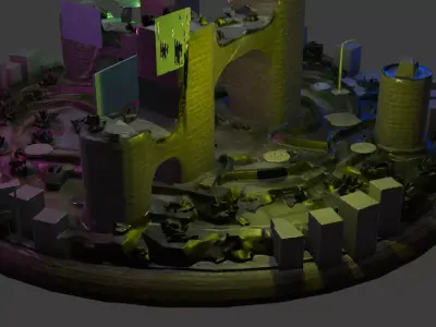 Horror City Asset Low-poly 3D model