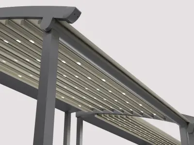 awning open and closed 3D model