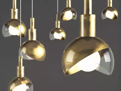 Gold Pendant Light 3D model purchase