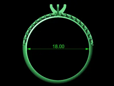 Women Ring 77 simple solitaire diamond engagement women ring 3D print model