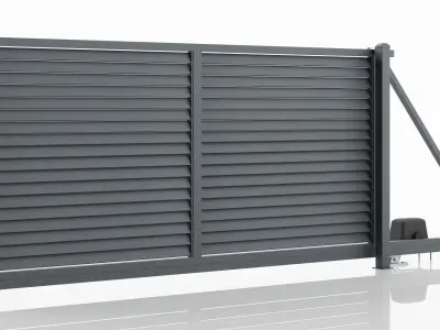 Aluminum Electric Sliding Gate -Model 1- 3D model