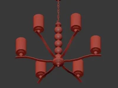 ENGLEHORN chandelier with four candle holders 3D model