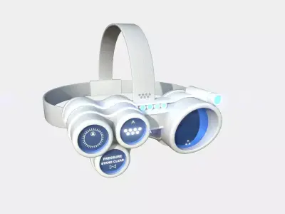 SciFi Glasses J05 White Blue - Character Design Fashion Low-poly 3D model