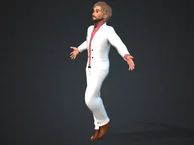 Man Cartoon Character Rigged Low-poly 3D model