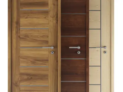 Modern Door Set 01  Low-poly 3D model