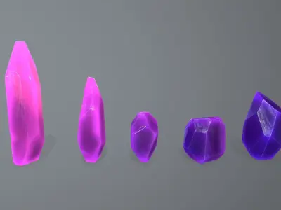 Crystal Set Low-poly 3D model