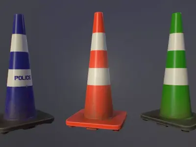 Road Cone Low-poly 3D model order