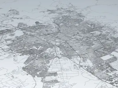 Santiago Area Road Network and Streets 3D model