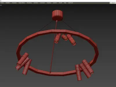 Spoor 9 chandelier Low-poly 3D model