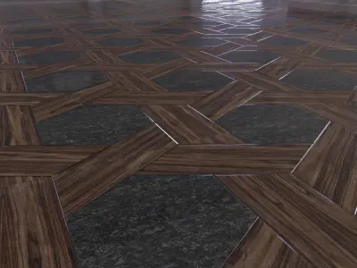 Wood-ceramic floor Low-poly 3D model