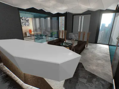 G0017 VR Virtual Reality Environment Office Low-poly 3D model