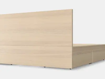 MALM Bed frame high w 2 storage boxes 28 Low-poly 3D model