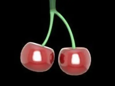 Game asset cherry Low-poly 3D model