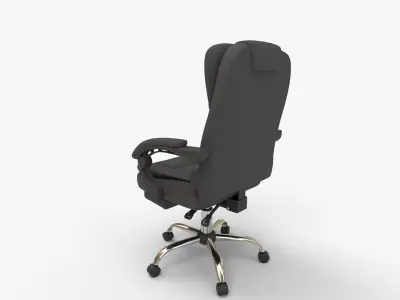 Office Chair PU Leather with Executive Footrest 3D model