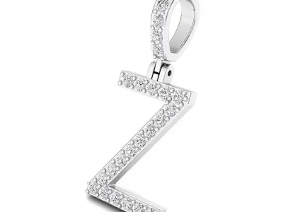 Alphabet Z-letter single row pendant 3D print model