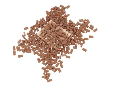 bricks pallet pile 3 3D model