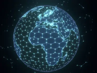 Animated Hologram Planet Earth No 5 Sci-Fi 3D Model Low-poly 3D model