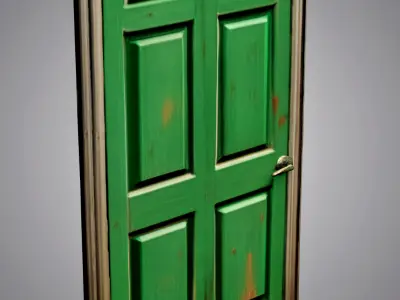 Green door for design 3D model