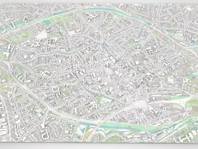 Cityscape Brugge Belgium 3D model