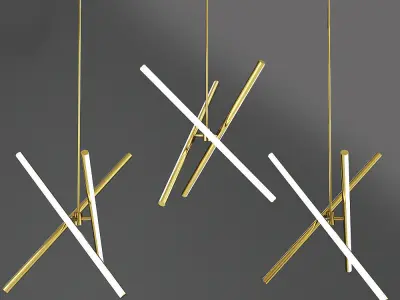 Light Rods LED Chandelier 3D model